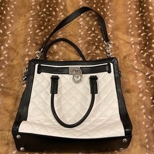 Michael Kors Black and White Quilted Bag